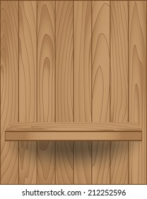Empty wood shelf modern design, Vector illustration