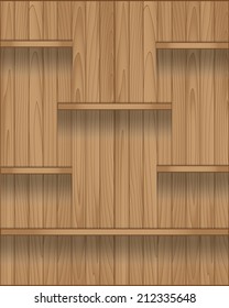 Empty wood shelf modern design, Vector illustration