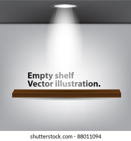 Empty wood shelf Vector illustration