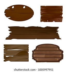 Empty Wooden boards in vector, perfect for various labels or text messages in rustic style. Old wooden texture is good for guide or signpost, can be used as a decoration or separate banner