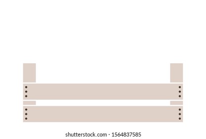 Empty wooden box on a white background