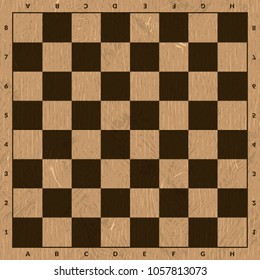 Empty wooden brown chess checkered checkerboard illustration