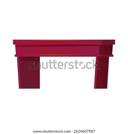 Empty wooden brown table flat icon. Empty brown office desk. Cartoon furniture interior design element isolated on white background. Vector illustration of classic worktable