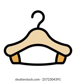 Empty wooden clothes hanger with anti slip pads preserving clothing shape, promoting organized closets and preventing wrinkles