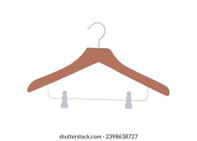 Vector de percha de madera vacía sobre blanco.