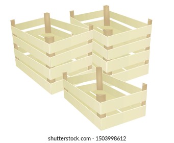 Empty wooden crates. vector illustration