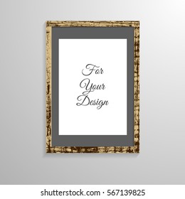 Empty wooden frame for your design eps10 vector