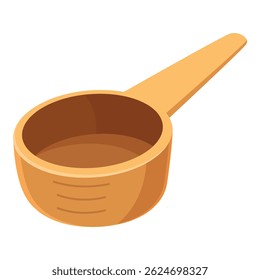 Empty wooden measuring spoon with visible measurement lines, useful for cooking and baking