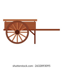 Empty wooden old pioneer hand cart
