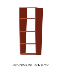 Empty wooden rack flat icon on white background vector illustration