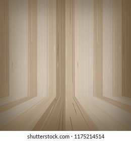 Empty wooden room space for background. Vector illustration.