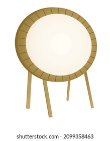 La mesa redonda de madera vacía. ilustración vectorial