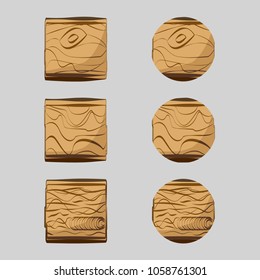Empty wooden set stickers label collection. Set of various shapes sign boards for sale