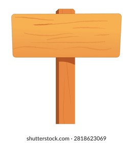 Empty wooden sign board post blank wooden plaque banner vector illustration
