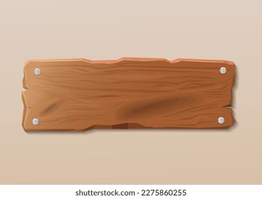 empty wooden sign isolated on wall