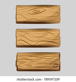 Empty wooden sign. rectangular. Rectangular board set - vector