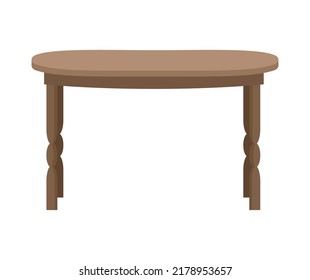 Empty wooden table or desktop. Clean small element of of home interior scenics. Template for object presentation. Table isolated on white background