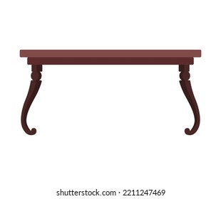 Empty wooden table or desktop. Clean small element of of home interior scenics. Template for object presentation. Table isolated on white background