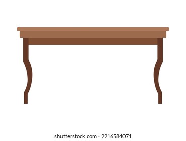 Empty wooden table or desktop. Clean small element of of home interior scenics. Template for object presentation. Table isolated on white background