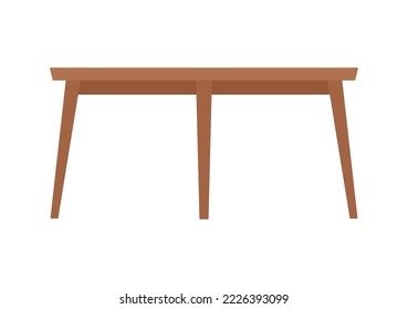 Empty wooden table or desktop. Clean small element of of home interior scenics. Template for object presentation. Table isolated on white background