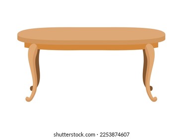 Empty wooden table or desktop. Clean small element of of home interior scenics. Template for object presentation. Table isolated on white background