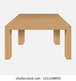 Empty Wooden Vector Table Illustrtaion