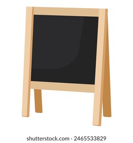 Empty woodenframed sidewalk chalkboard sign, ideal for menu or messages