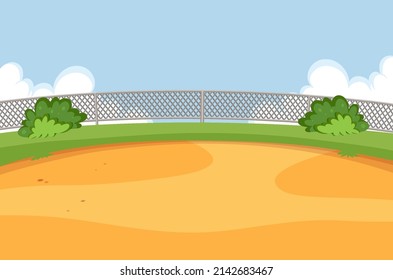 Empty yard outdoor scene illustration