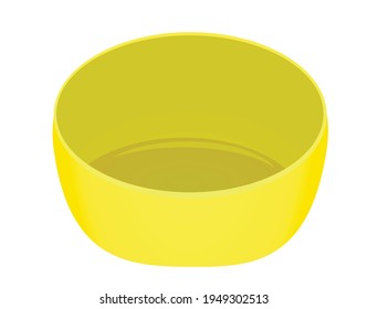 Empty yellow bowl. vector illustration