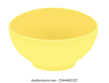 Tazón amarillo vacío. Ilustración vectorial