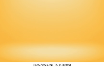 Empty yellow color studio room background. Space for selling products on the website. Vector illustration.