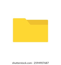 Empty yellow folder. Vector illustration.