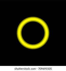 Empty yellow glowing neon ui ux icon. Glowing sign logo vector