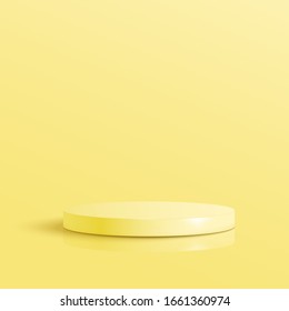 Empty Yellow podium for award ceremony, Isolated on white background. Vector illustration