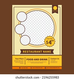 empty yellow restaurant flyer design