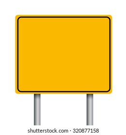 Empty yellow road signs