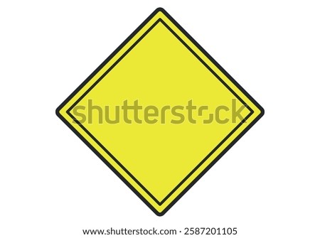 Empty yellow signal rhombus icon