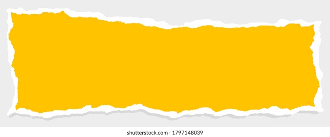 empty yellow torn paper banner with text space