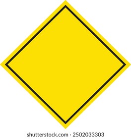 Empty yellow traffic sign with white background
