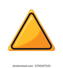 Empty yellow triangle warning sign, blank yellow triangular warning sign vector illustration, isolated on white background
