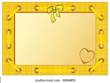 Empty yellow valentine's day card
