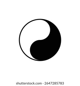 Empty ying yang symbol representing harmony balance