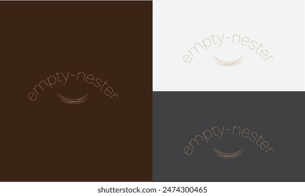 empty-nester minimal logo design. simple and eye-catching logo design. brand identity design. 