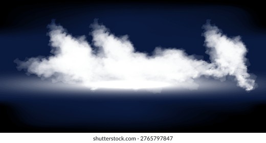 Empy wall scene background.Empty asphalt scene with blue rays.  ackground blue street with smoke.