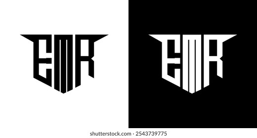 EMR letter logo design with white background in illustrator, vector logo modern alphabet font overlap style, calligraphy designs for logo, Poster, Invitation, etc.