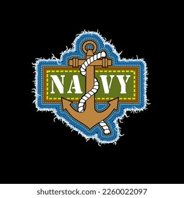 emroidery insignia anchor 
,logo,emblem,sticker,vector illustration design