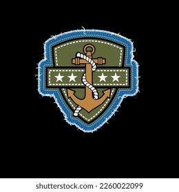 emroidery insignia anchor 
,logo,emblem,sticker,vector illustration design