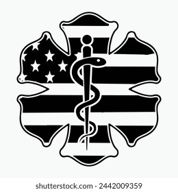 EMS American flag Vector File