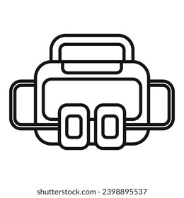 Ems defibrillator icon outline vector. Automatic care device. Patient cardiac attack