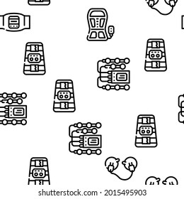 Ems Training Device Vector Seamless Pattern Thin Line Illustration